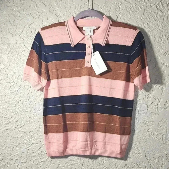 Foxiedox (Anthropologie)brand striped knit polo for women brand new with tags - Picture 3 of 9